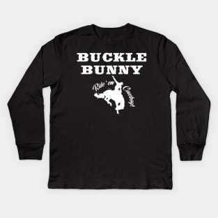 Buckle Bunny Rodeo Rider Kids Long Sleeve T-Shirt